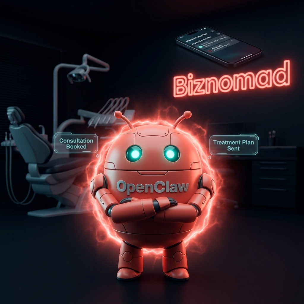 OpenClaw mascot confidently handling orthodontic patient inquiries