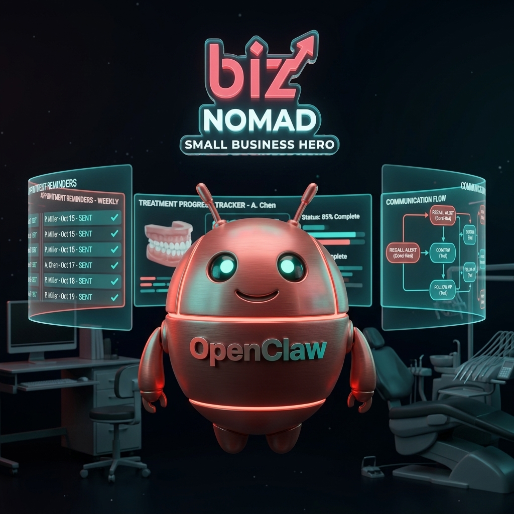 OpenClaw mascot managing orthodontic appointments around the clock