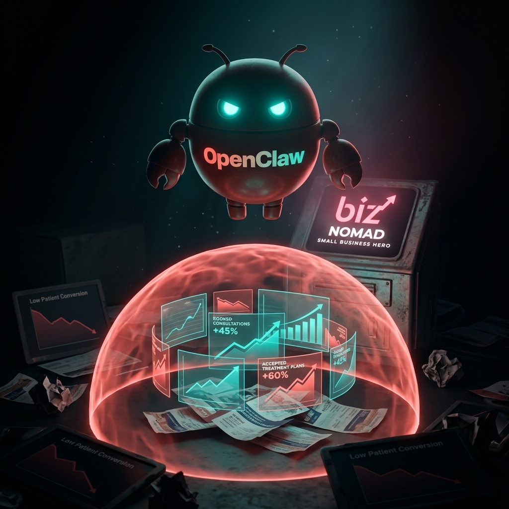 OpenClaw mascot converting consultations into accepted orthodontic treatment plans